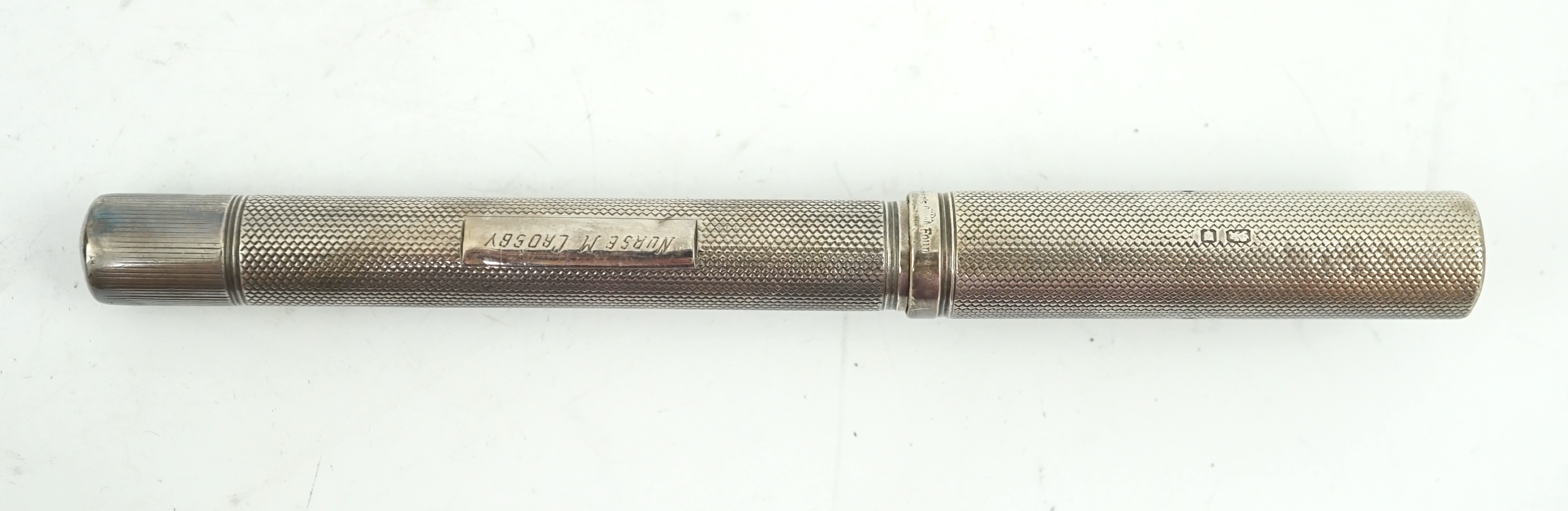 A Waterman silver hallmarked 'FDW' fountain pen